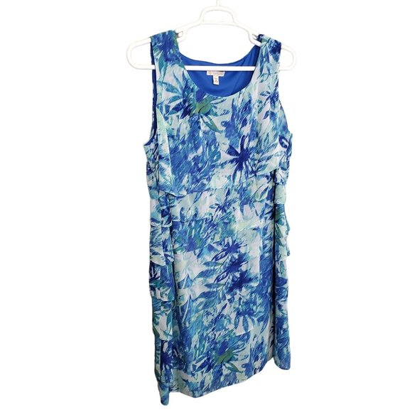 Dress Barn Dresses & Skirts - Dress Barn Woman Size 18 Dress Chiffon Ruffle Tiered Lined Sleeveless Pullover